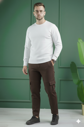 Six Pocket Loose Fleece Trouser - Brown